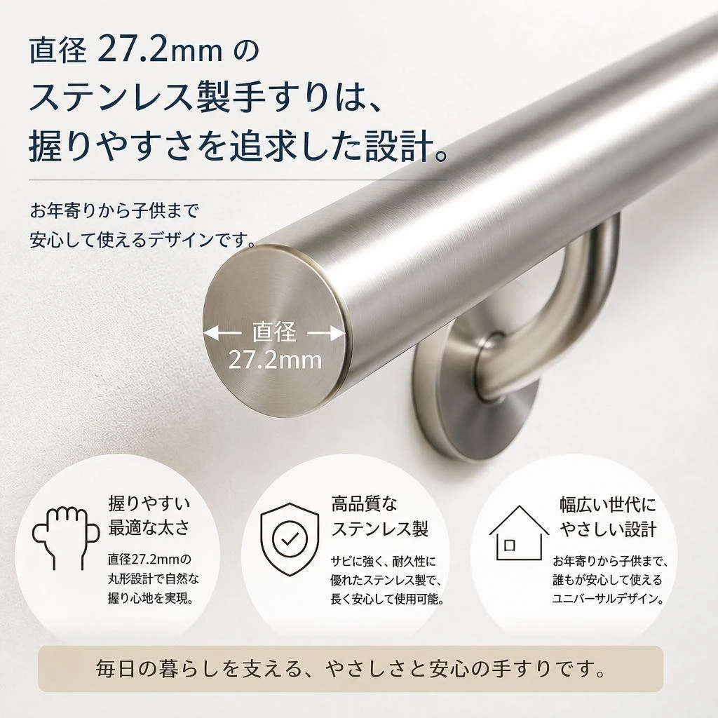 握りやすいオリジナル手すり